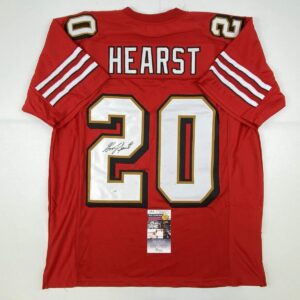 autographed/signed garrison hearst san francisco red football jersey jsa coa