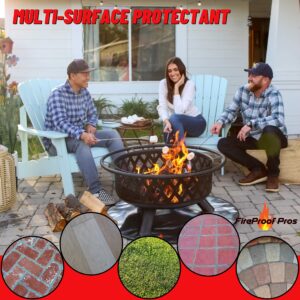 Fireproof Pros 36" Fire Pit Mat for Deck, Patio, Grass and Concrete. Thick Heat Resistant Deflector Fireproof Mat/Ember Mat. Triple Layer Fire Pit Pad, Firepit Protector, BBQ Mat for Large Fire Pit