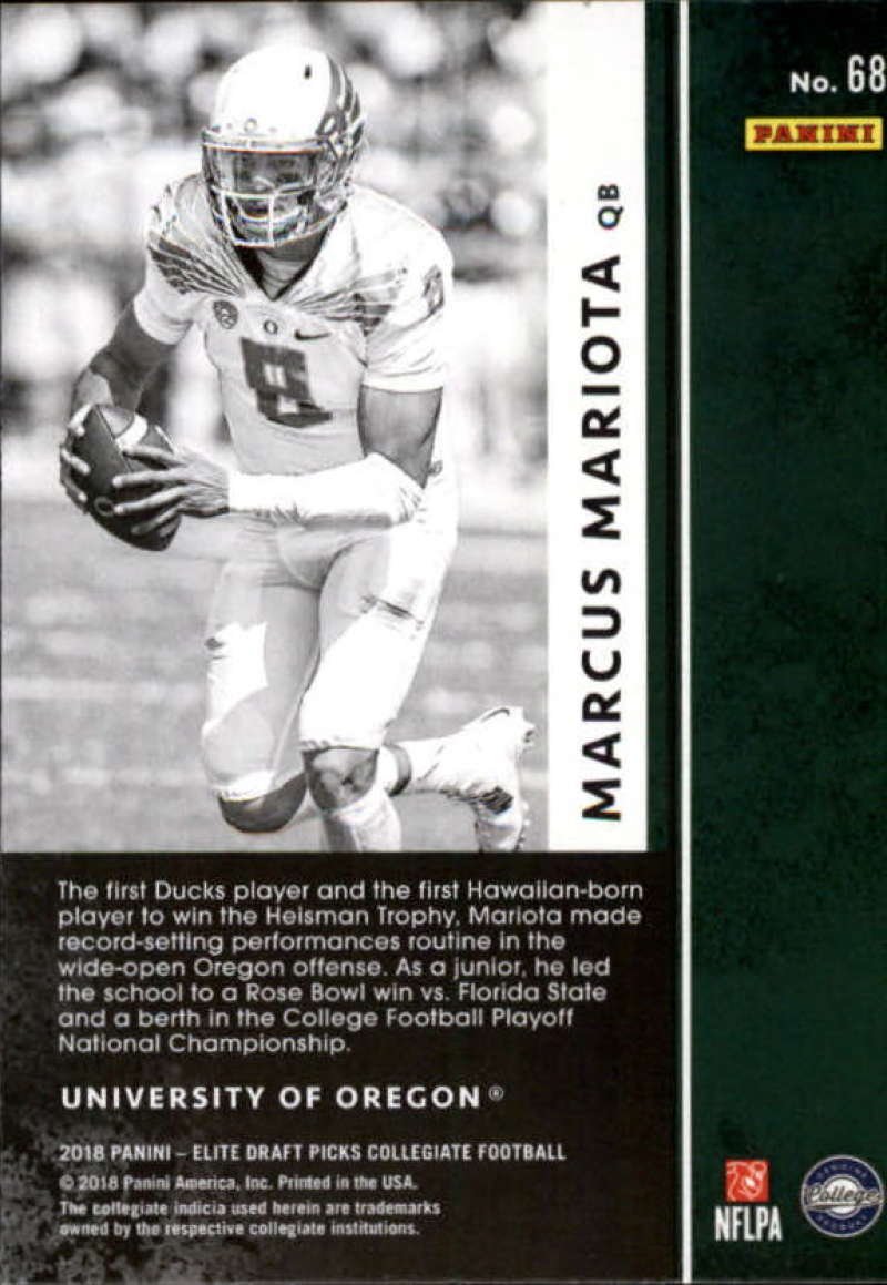 2018 Panini Elite Draft Picks #68 Marcus Mariota Oregon Ducks Football Card