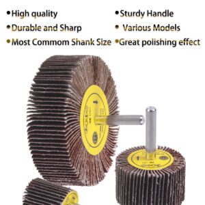 40 Pack 1/4" Abrasive Flap Wheel Sander Set, Rocaris 80 Grit Aluminum Oxide Flap Wheels Cylindrical Shape Sanding Wheel, 8 Sizes