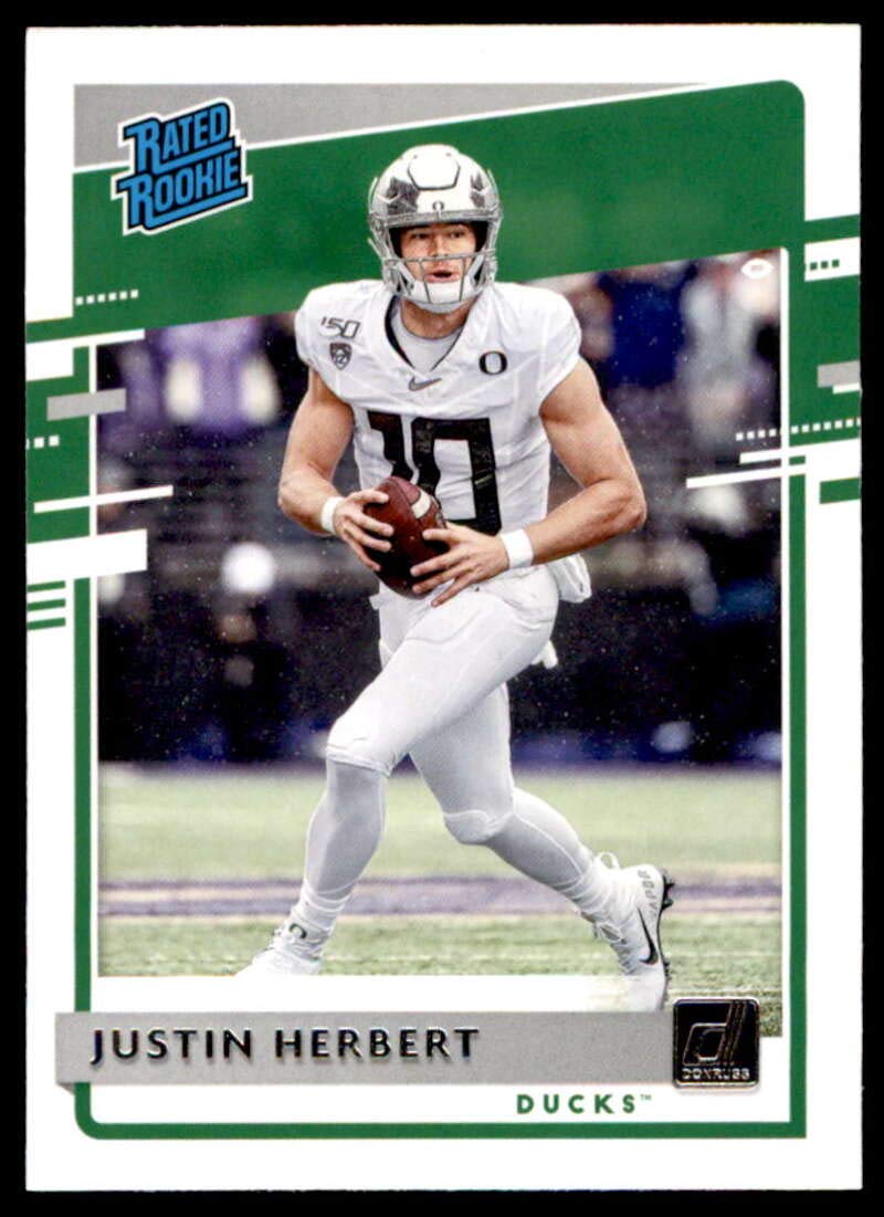 Football NFL 2020 Panini Chronicles Draft Picks Donruss Rated Rookies Draft Picks #4 Justin Herbert