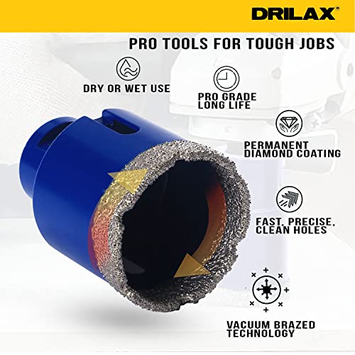 1-3/4 inch Diamond Hole Saw Heavy Duty Masonry Drill Bit for Concrete, Granite, Quartz, Porcelain, Ceramic Tile, Brick Cinder Blocks 5/8"-11 Thread Connection for Angle Grinders 1.75 Diamond Hole Saw