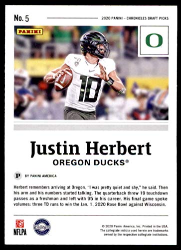 Football NFL 2020 Panini Chronicles Draft Picks Draft Picks #5 Justin Herbert