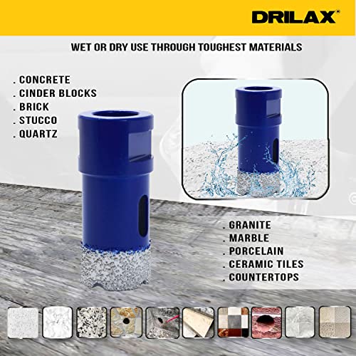 1 inch Diamond Hole Saw Heavy Duty Masonry Drill Bit for Concrete, Granite, Quartz, Porcelain, Ceramic, Tile, Brick, Cinder Blocks 5/8"-11 Thread Connection for Angle Grinders