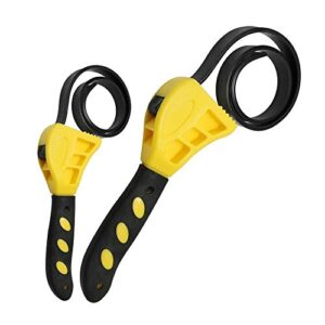 gator parts universal rubber strap wrench set,jar opener pipe multifunctional wrench tools for mechanics plumbers,rubber strap adjustable wrenches-2pcs