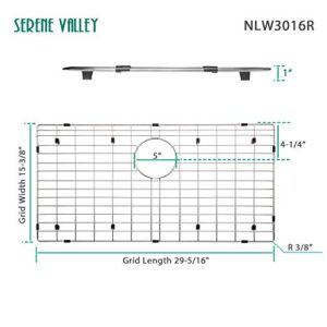 Serene Valley 29-1/2" X 15-1/2" Sink Protector, Rear Drain with Corner Radius 3/8", NLW3016R