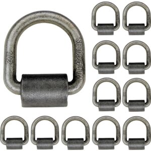 gripon (pack of 12) 1/2-inch, 4,000lbs working load limit capacity weld-on flip d-ring anchor