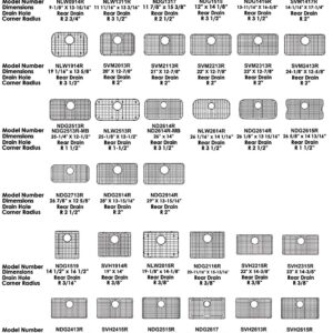 Serene Valley 27-9/16" x 14-9/16" Sink Protector, Rear Drain with Corner Radius 3/16", Sink Grid NLW2815R