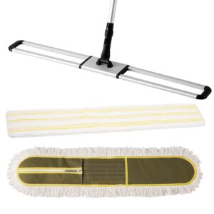 cleanhome dust mop 36 inch commercial for hardwood floor cleaning heavy duty industrial dry mop for hotel, office, garage, household dust sweeping