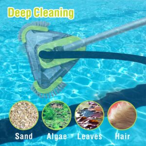 urchindj Pool Vacuum Head, Professional Pool Vacuum Head with Weighted Body & Triangle Shape, Heavy Duty Pool Vacuum Heads for Inground Pools with Universal Hose Adapter (Safe to Vinyl Liner Pool)
