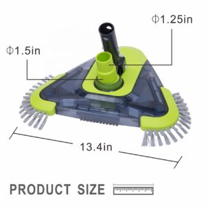 urchindj Pool Vacuum Head, Professional Pool Vacuum Head with Weighted Body & Triangle Shape, Heavy Duty Pool Vacuum Heads for Inground Pools with Universal Hose Adapter (Safe to Vinyl Liner Pool)