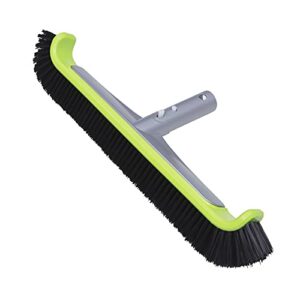 urchindj pool brush heavy duty, premium nylon bristle pool brushes for cleaning pool walls & steps, professional pool brush head for inground pools with integrated aluminum structure of handle & back