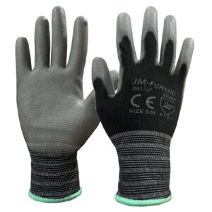 jm-fuhand anti static(esd) work gloves for pc building-2 pairs,thin and lightweight all purpose work gloves,ideal for light duty work.(large, black/grey)