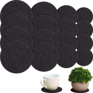 plant coaster mat reversible round fabric plant pad mat absorbent waterproof plant tray flower pot coaster mat, 4/6/ 8/10 inch for indoors outdoor crafts supplies (black,16 pieces)