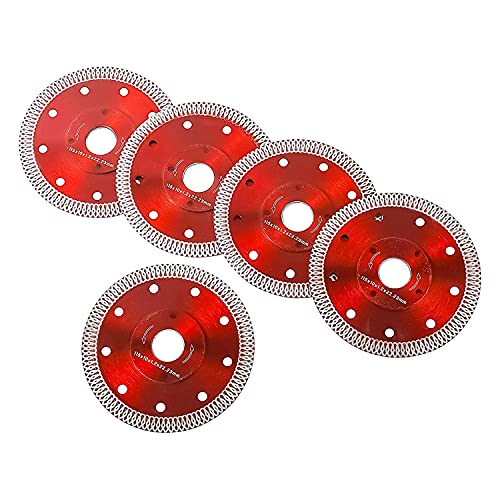 Tysun 5 Pcs 4.5 inch Diamond Saw Blade Tile Blades Cutting Disc Wheel for Cutting Porcelain Tiles Granite Marble Ceramics