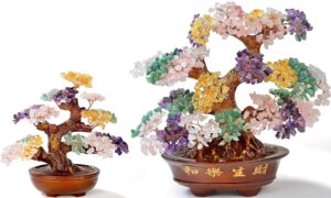multicolor bonsai tree pair