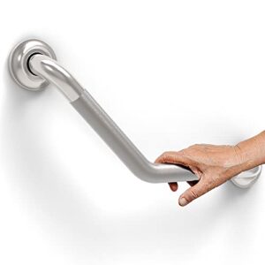 AmeriLuck Decorative Angled Grab Bar for Stud Mount, ADA Compliant 500lbs Loading Capacity, Stainless Steel (Peened, 16 inches)