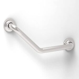 AmeriLuck Decorative Angled Grab Bar for Stud Mount, ADA Compliant 500lbs Loading Capacity, Stainless Steel (Peened, 16 inches)