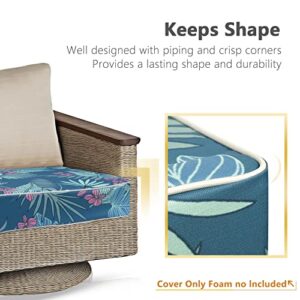 Porch Shield Square Patio Chair Cushion Covers 4 Pack, Waterproof Cushion Slip Covers Outdoor, Replacement Covers Only, 21 x 21 x 4 Inch