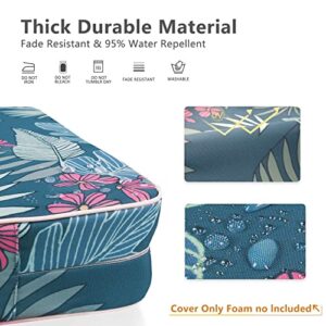 Porch Shield Square Patio Chair Cushion Covers 4 Pack, Waterproof Cushion Slip Covers Outdoor, Replacement Covers Only, 21 x 21 x 4 Inch