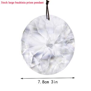 Bauhinia Hanging Faceted Crystals Large Window Prisms Suncatcher Ornament Rainbow Maker Chandelier Crystal Pendant(85mm,Round)