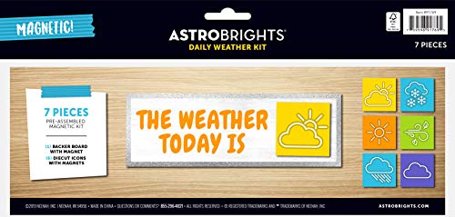 Astrobrights 7-Piece Daily Weather Kit, Pre-Assembled, 1 Backer Board with Magnet/6 Di-Cut Icons with Magnets, Assorted Colors (91769)