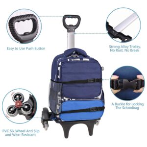 Backpack Trolley, Wheeled Cart Aluminum Alloy, Folding Trolley Cart for Schoolbag, 6 Wheels Luggage Cart
