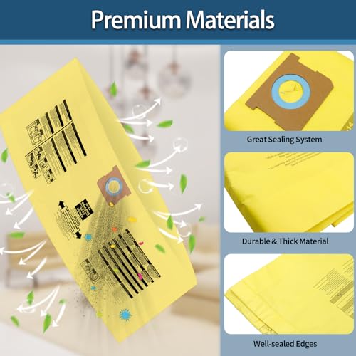8 Pack 90672 Vacuum Bags Compatible with 10-14 gallon Type F 90662 9066200 9066233 Type I 90672 9067200 9067233 VF2005 Disposable Fine Dust Collection Bags