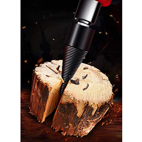 3PCS Firewood Log Splitter Drill Bits with Gloves, Wood Splitter Drill Bit Removable Handle, Heavy Duty Drill Screw Cone Driver for Household Electric Drill Hand Drill Stick-hex+Square+Round (32mm)