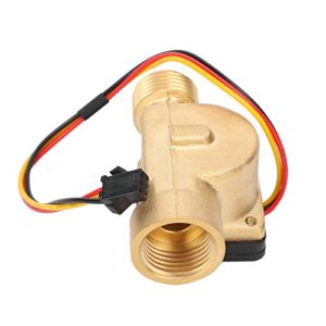 T osuny G1/2in Female Male Brass Water Flow Sensor Switch, 0.3-10L/min Hall Effect Liquid Flowmeter, Waterproof DC3?24V Hall Transducer Pulse Counter