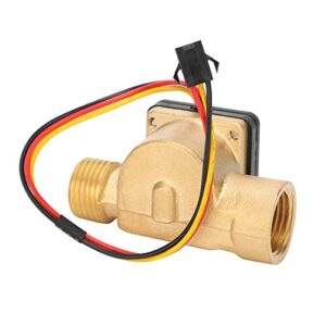 t osuny g1/2in female male brass water flow sensor switch, 0.3-10l/min hall effect liquid flowmeter, waterproof dc3?24v hall transducer pulse counter