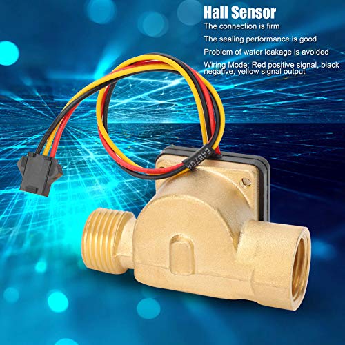 T osuny G1/2in Female Male Brass Water Flow Sensor Switch, 0.3-10L/min Hall Effect Liquid Flowmeter, Waterproof DC3?24V Hall Transducer Pulse Counter