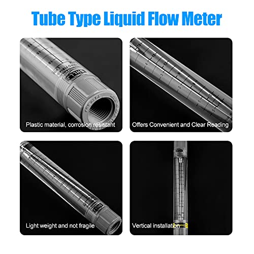 Water Flow Meter,Liquid Flow Meter,PC Cooling Flow Meter for Measuring The Flow Rate of Liquid Medium(0.5-5 GPM / 1.8-18 LPM)