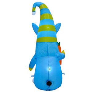 BLOWOUT FUN 4ft Inflatable Easter Blue Swedish Gnome Decoration LED Blow Up Lighted Decor Indoor Outdoor Holiday Art Decor Decorations Clearance