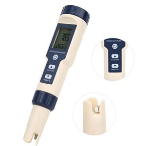 Pusokei Water Quality Digital Tester, 5 in 1 PH/Salinity/Temp/TDS/EC Testing Meter, Ideal Multifunctional Tester Detector for Drinking Water, Aquaculture,Aquarium