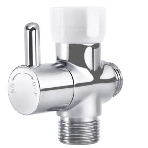 bidet t adapter with shut-off valve, brass t valve adapter for bidet, 3 way tee connector 7/8”1/2”16/15”, t valve bidet attachment for toilet