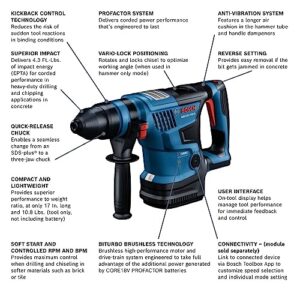 BOSCH GBH18V-34CQN PROFACTOR™ 18V Connected-Ready SDS-plus® Bulldog™ 1-1/4 In. Rotary Hammer (Bare Tool)