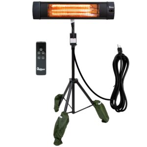 dr infrared heater dr-338 carbon infrared patio heater with tripod, black, 23x40 inches