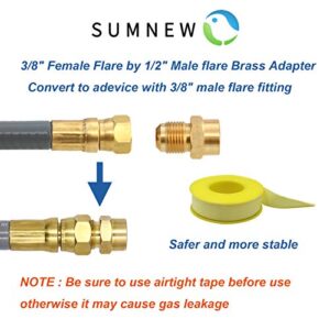 12 Feet 1/2-Inch Natural Gas Hose with Quick Connect Fitting for BBQ, Grill, Pizza Oven, Patio Heater and More NG Appliance, Propane to Natural Gas Conversion Kit - CSA Certified