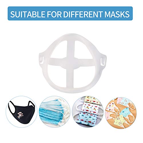 Tirdkid 16Pcs Face Bracket for Mask -3D Mask Bracket -Face Mask Internal Support Frame, More Space for Comfortable Breathing, Lipstick Protector ,Washable Reusable White