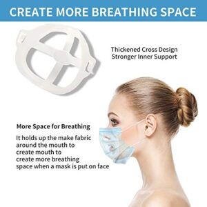 Tirdkid 16Pcs Face Bracket for Mask -3D Mask Bracket -Face Mask Internal Support Frame, More Space for Comfortable Breathing, Lipstick Protector ,Washable Reusable White