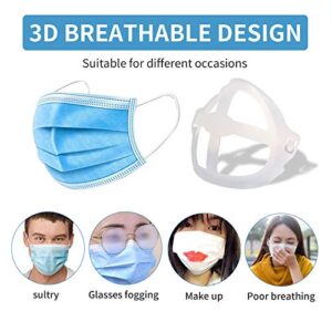 Tirdkid 16Pcs Face Bracket for Mask -3D Mask Bracket -Face Mask Internal Support Frame, More Space for Comfortable Breathing, Lipstick Protector ,Washable Reusable White