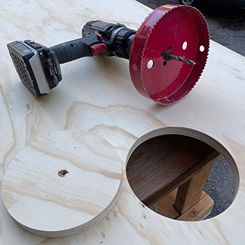 Bi-Metal Hole Saw 6 1/8 Inch, 30 mm Cutting Depth HSS Hole Cutter for Cutting Wood, Plastic, Drywall, Plasterboard and Soft Metal Sheet, Red