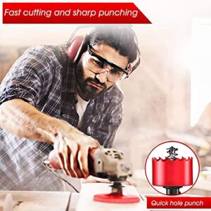 Bi-Metal Hole Saw 6 1/8 Inch, 30 mm Cutting Depth HSS Hole Cutter for Cutting Wood, Plastic, Drywall, Plasterboard and Soft Metal Sheet, Red