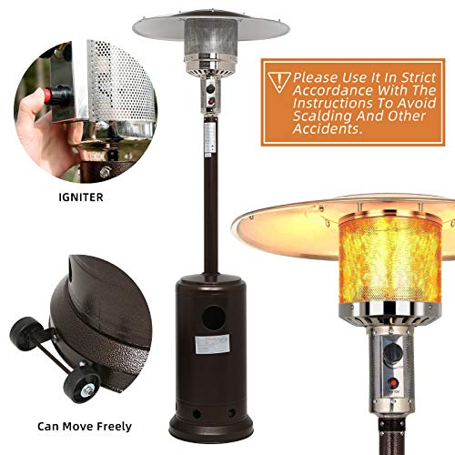 EVOOP 48000-BTU Copper Iron Floorstanding Liquid Propane Patio Heater