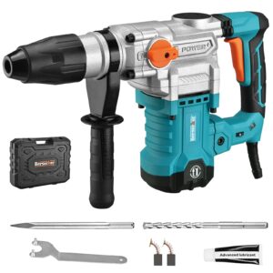berserker 1-9/16" sds-max heavy duty rotary hammer drill with vibration control,safety clutch,13 amp 3 functions demolition rotomartillo for concrete-including 1 drill bits,point chisel,carrying case