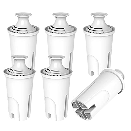 6-Pack Water Filters Replacements for Britta, APPLIANCEMATES Water Filter Replacement for Brita Pitcher and Dispensers Standard, XL, OB03