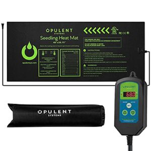 opulent systems 48"x20.75" seedling heat mat and digital thermostat combo set