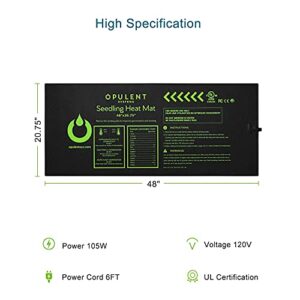 OPULENT SYSTEMS 48"x20.75" Seedling Heat Mat and Digital Thermostat Combo Set