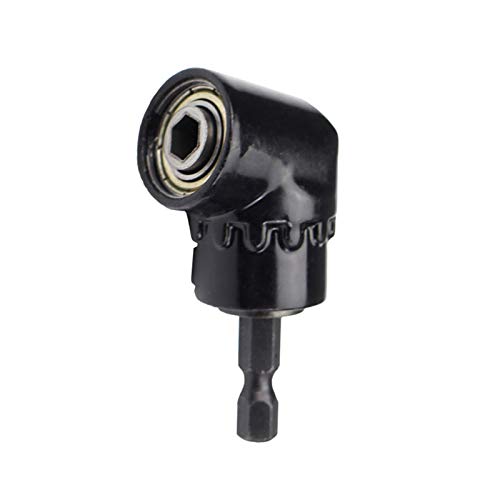 105 Degree 1/4 Inch Right Angle Drill Adapter Hex Shank Screwdriver Angled Bit Holder Black